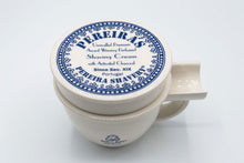 Load image into Gallery viewer, Pereira Shavery Shaving Soap with Activated Charcoal in Ceramic Dish And Ceramic Foam Mug With Water Blossom Aromatherapy