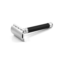 Load image into Gallery viewer, Edwin Jagger DE 3ONE6 Stainless Steel Safety Razor, Grooved Anodised Black
