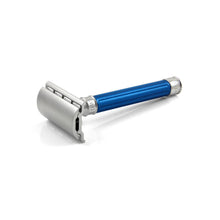 Load image into Gallery viewer, Edwin Jagger DE 3ONE6 Stainless Steel Safety Razor, Grooved Anodised Blue
