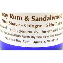 Load image into Gallery viewer, Genuine Ogallala Bay Rum &amp; Sandalwood Aftershave, 4oz

